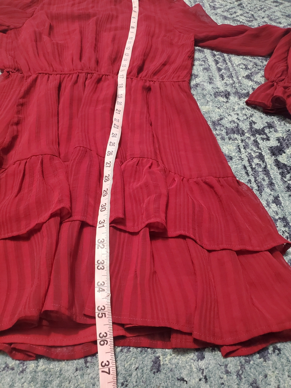 A. Calin Ruffle Hem Long-Sleeve Dress - Picture 5 of 7